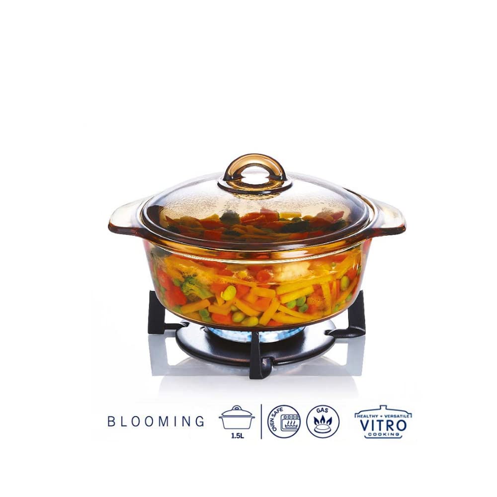 Arcoroc x Nobilta Vitro Blooming Glass Casserole Pot 1.5L