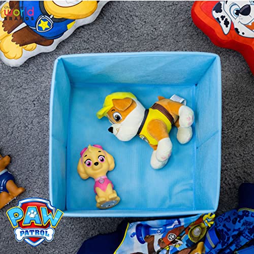 Character World Paw Patrol Officially Licensed Storage Boxes | 2 Pack Foldable Storage Cubes Tower Design | Perfect For Organising Children's Room, Kids Playroom