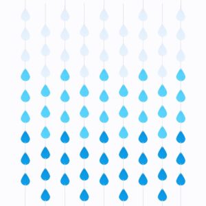 saktopdeco 9 pack raindrop garland felt blue raindrops banner hanging raindrop baby shower april party decorations