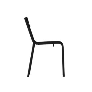 EMMA + OLIVER Rennes Armless Stacking Dining Chair - Indoor/Outdoor 2-Slat Chair with Powder Coated Frame - Black