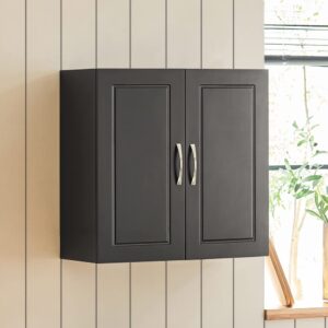 Haotian Kitchen Bathroom Laundry Cabinet Wall Mounted, Black FRG231-SCH