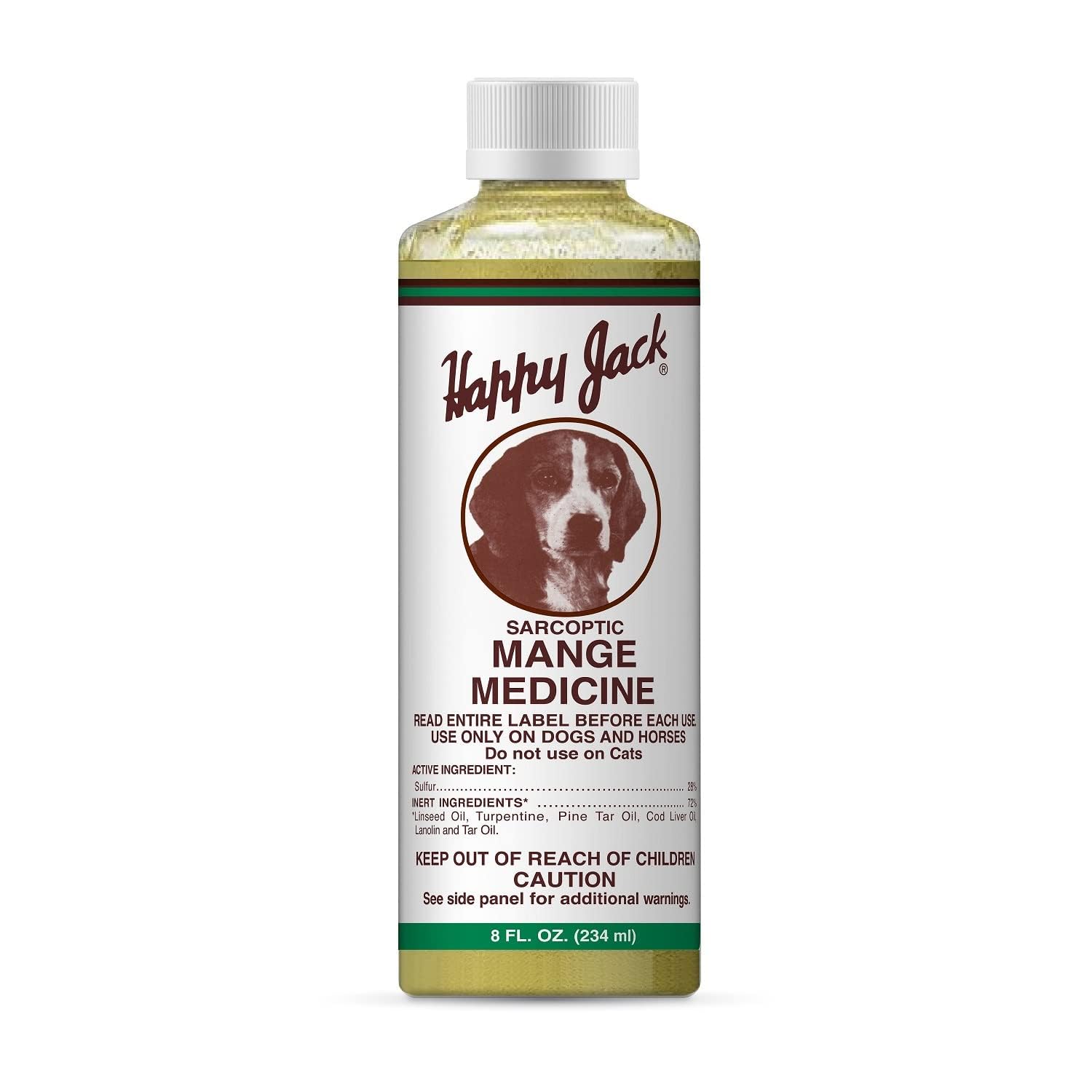 Happy Jack Mange Medicine & Mange Treatment for Dogs & Horses - Brings Soothing Itch Relief to Severe Mange, 8oz