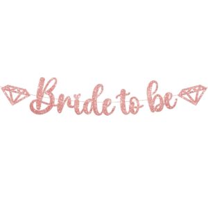 katchon, rose gold glitter bride to be banner - 10 feet, no diy | bride to be rose gold banner | bachelorette party decor | bridal shower banner, bridal shower decorations | bride to be decorations