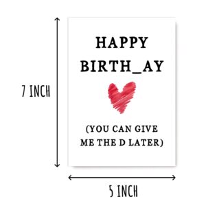 EruditeGifts Funny Happy Birthday - You Can Give Me The D Later - Give Me The D Later Card - Birthday Card - Funny Card