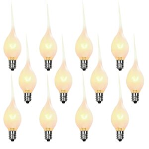 konictom silicone dipped candle light bulbs,clear silicone decorative light replacement bulbs 120 volt 5 watts,c7/e12 candelabra base for christmas chandelier electric window candle,12 pack