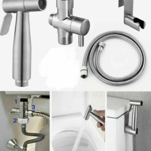 Bidet Sprayer for Toilet, Stainless Steel Bathroom Bidet Toilet Sprayer Baby Cloth Diaper Sprayer for Feminine Hygiene, Car Washing, Cleaning Floor