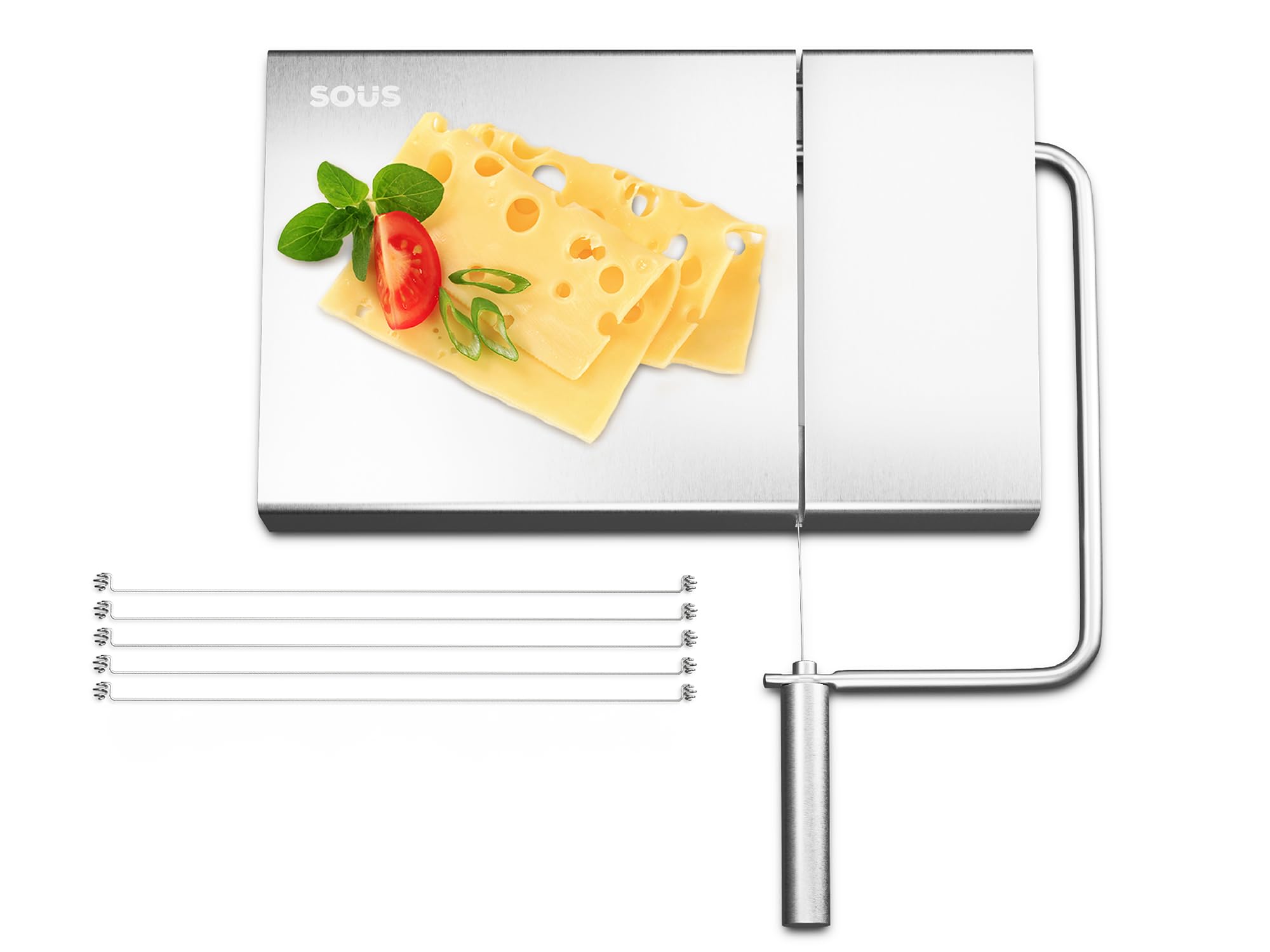 Sous Kitchen Cheese Slicers For Block Cheese - Cheese Cutter With Wire For Precise Cutting Experience - Foldable Wire Cheese Slicer - Rust Proof Cheese Slicer Wire - Dishwasher Safe Wire Cheese Cutter