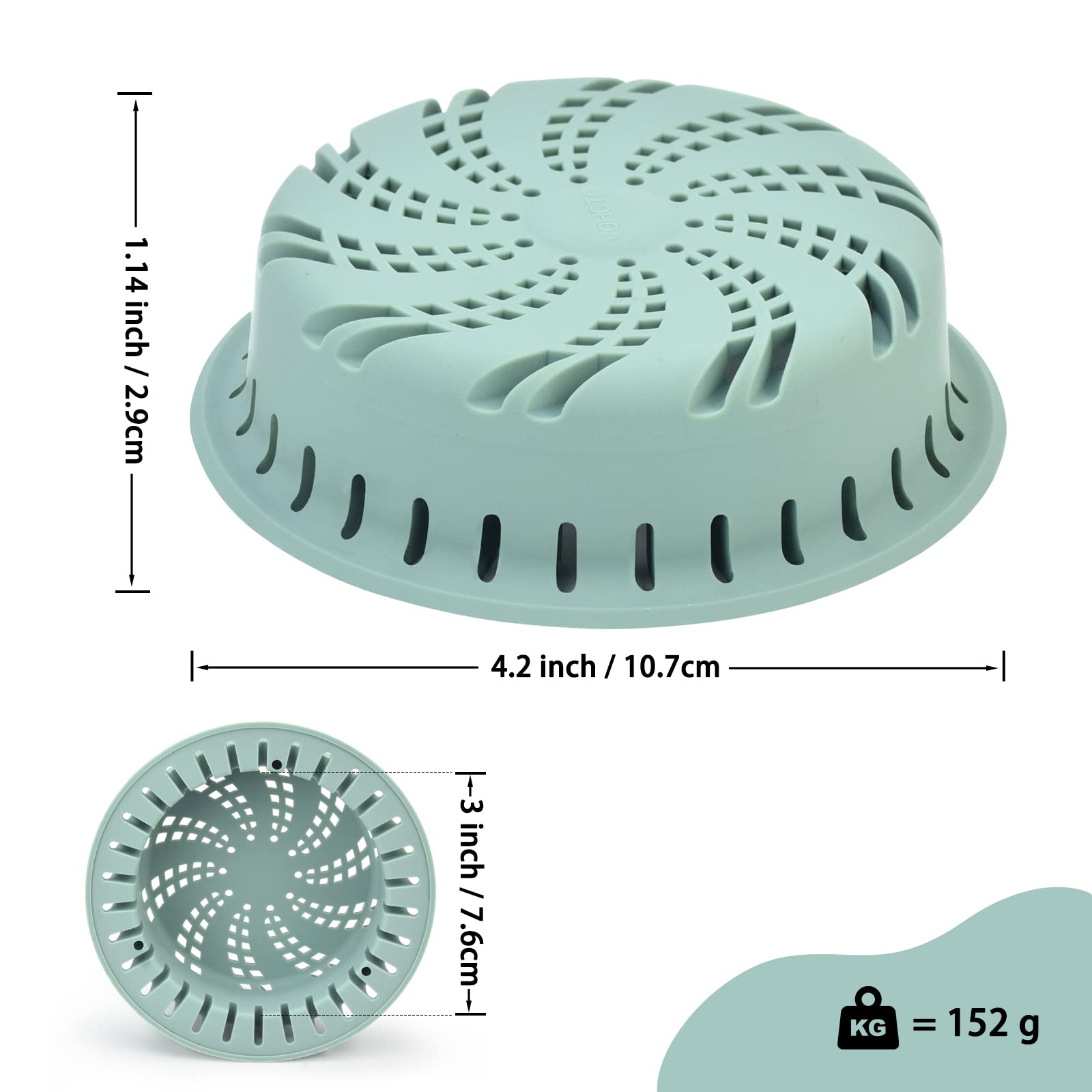 VOHCTO Silicone Drain Hair Catcher Bathroom Sink Bathtub Drain strainers for pop up and Regular drains (Gray)