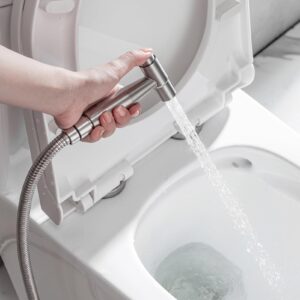 New Version Handheld Bidet Toilet Sprayer Head, Stainless Steel Bidet Sprayer, Diaper Cloth Bathroom Sprayer, Bidet Sprayer Head for Toilet or Kitchen Cleaning - Brushed Nickel