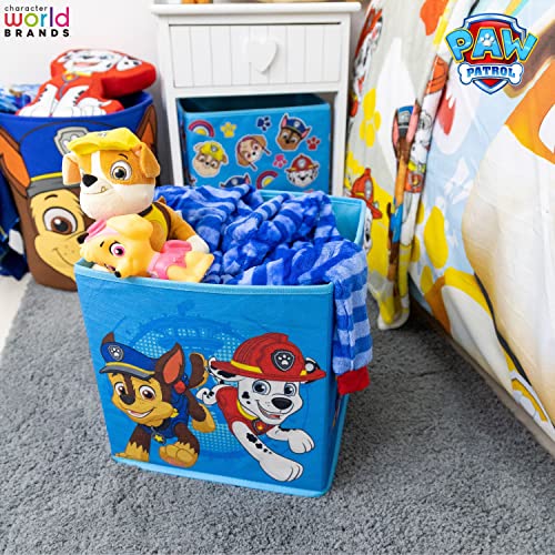 Character World Paw Patrol Officially Licensed Storage Boxes | 2 Pack Foldable Storage Cubes Tower Design | Perfect For Organising Children's Room, Kids Playroom