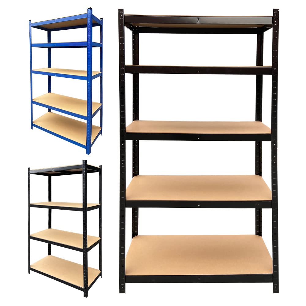 AUTOFU Shelves for Storage 31" W x 16" D x 64" H 4-Tier Metal Shelving Unit Adjustable Utility Rack Multipurpose Shelf for Garage, Basement, Pantry, Warehouse, Shed(Black)