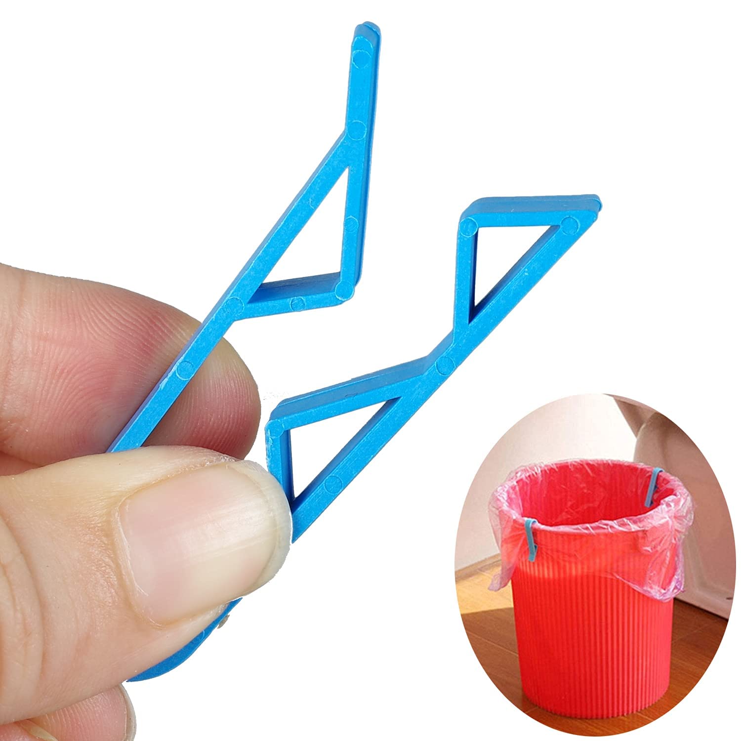 Plastic Kitchen Garbage Bin Clip, Washroom Trash Can Bag Clips, Waste Basket Garbage Bin Clamp,Rubbish Bag Clip，Sturdy Anti-Slip Fixation Clip Holder, 20Pcs