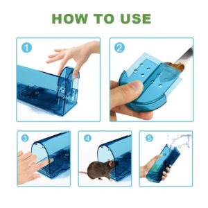 Set of 2 Reusable Mouse Traps | Humane Catch and Release Traps | Best Indoor/Outdoor Solution for Handling Mice and Small Rodents (Blue)