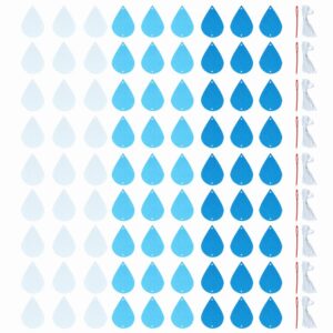 SaktopDeco 9 Pack Raindrop Garland Felt Blue Raindrops Banner Hanging Raindrop Baby Shower April Party Decorations