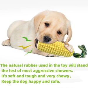 uOSXRcV Natural Rubber Chew Dog Toys，Dog Chew Toys, Puppy Toothbrush Clean Teeth Interactive Corn Toys, Dog Toys Aggressive Chewers Meduium Large Breed，Corn Dog Toy