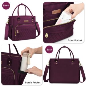 MIYCOO Lunch Bag Lunch Box Women - Leakproof Insulated Lunch Cooler Bag for Women - Large Lunch Tote Bags Adults, Purple