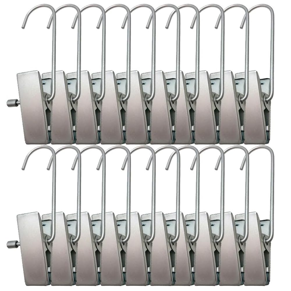 Koobay Boot Hangers Clips Hanging Laundry Hooks Clothes Pins Hanger with Clip, Portable Home Travel Hangers Drying Clips for Socks Towels Shoes Clamps,Heavy Duty Closet Hanger Organizer (20 Pack)