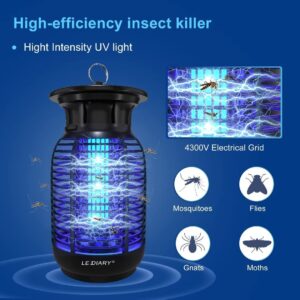 POWIFY Bug Zapper Outdoor, High Powered Mosquito Zapper Fly Zapper, Waterproof Mosquito Killer, Electric Insect Fly Traps for for Gnat, Moth, Flying Insect