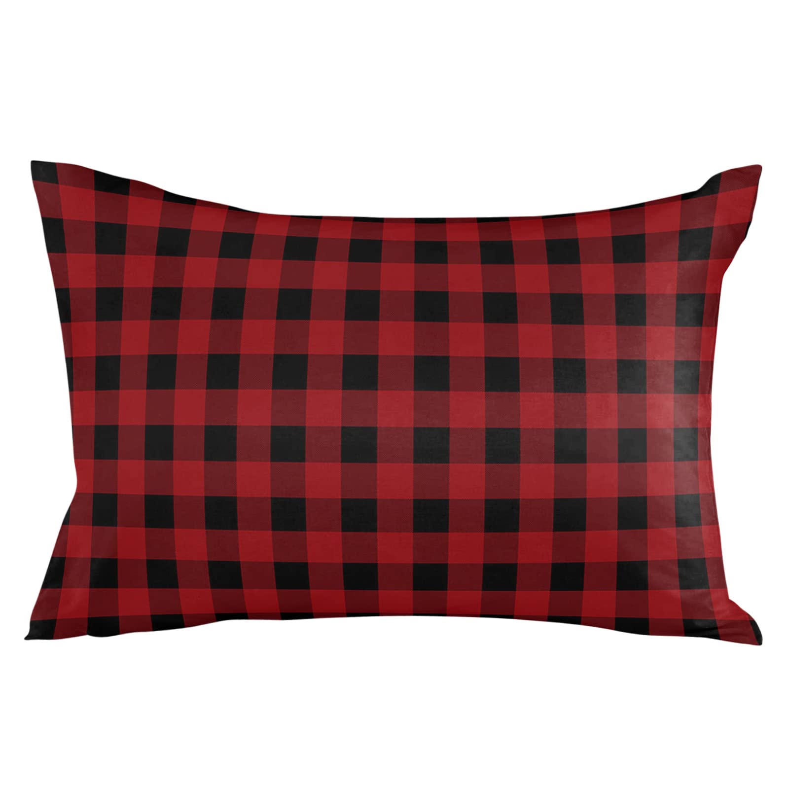 Sailground Outdoor Pillows, Red and Black Buffalo Check Plaid Pillow Covers 12x20, Outdoor Pillow Covers, Outdoor Pillows for Patio Furniture, 2Pack Throw Pillow Covers, Waterproof Throw Pillows