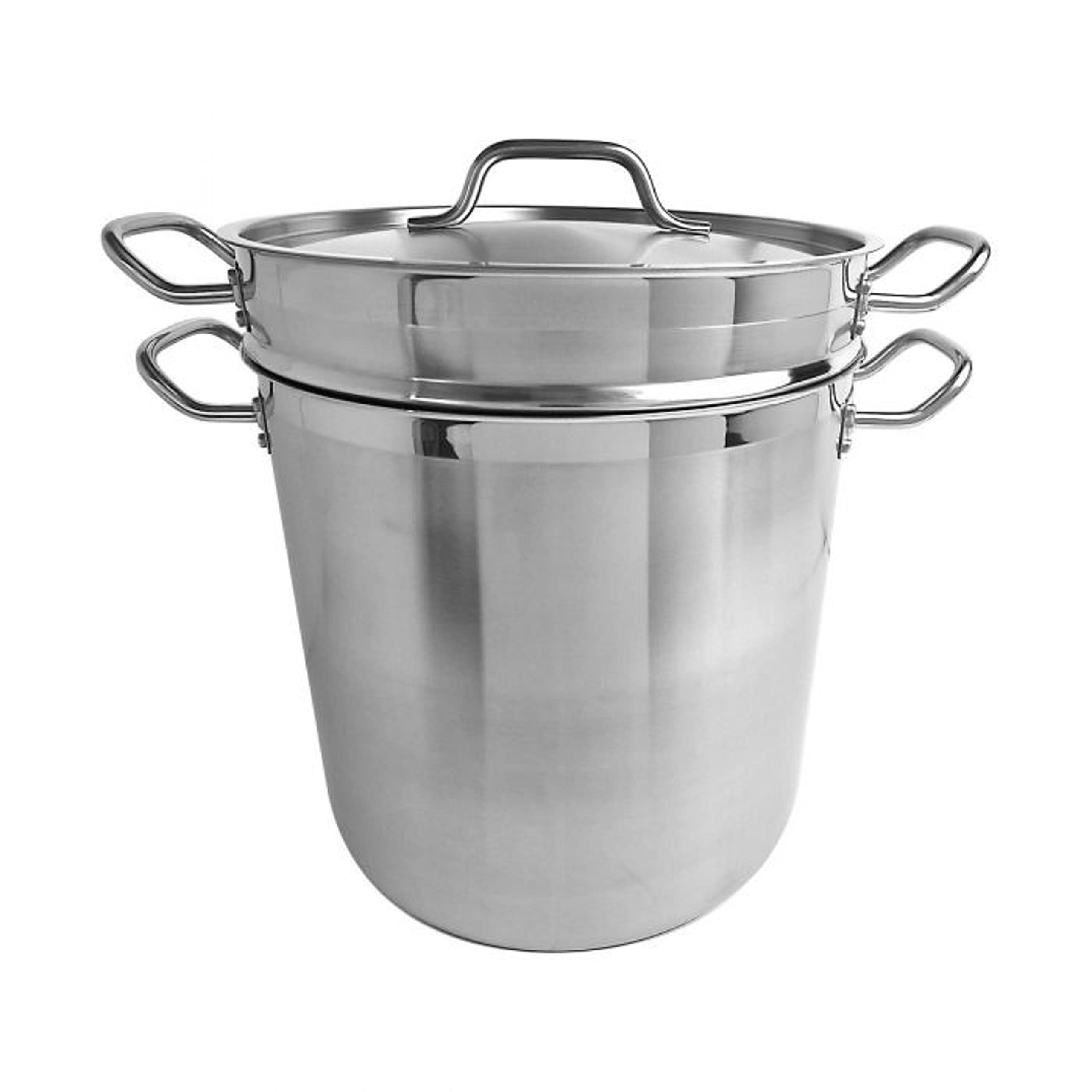 TrueCraftware-16 Quart Stainless Steel Double Boiler 3 Piece Set- Steam Melting Pot Cookware Stainless Steel Double Boiler Pot for Melting Chocolate Candy Butter and Cheese Dishwasher & Oven Safe