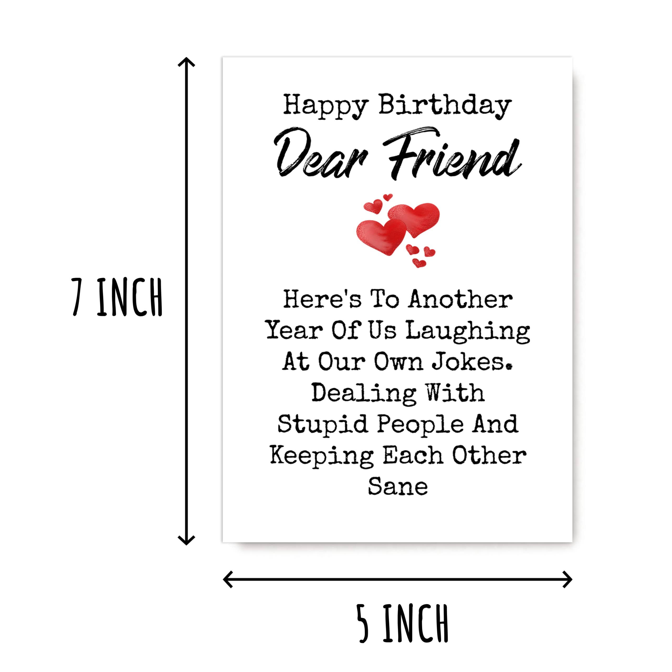 EruditeGifts Dear Friend - Happy Birthday Card For Best Friend - Coworker Birthday Card - Funny Birthday Gift - Best Friend Birthday Card