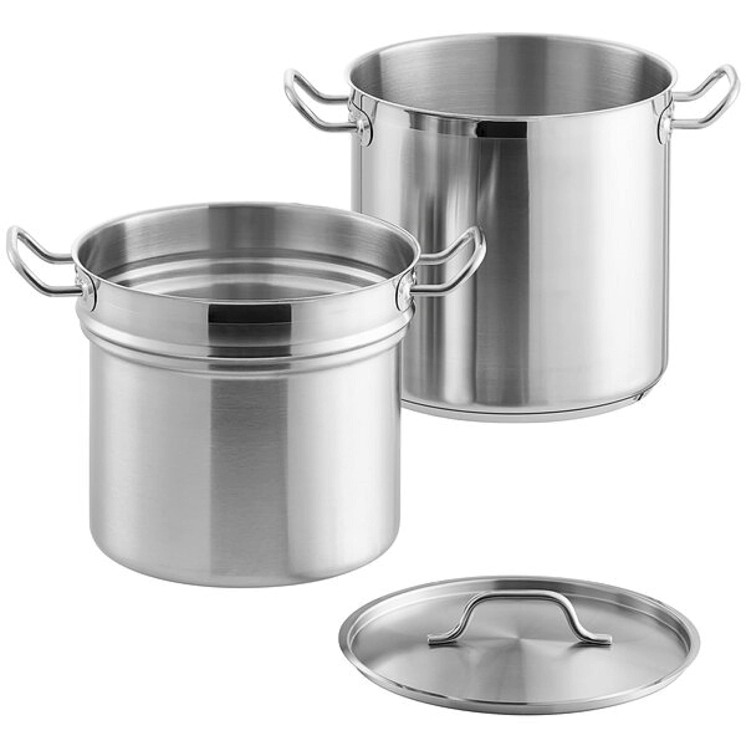 TrueCraftware-16 Quart Stainless Steel Double Boiler 3 Piece Set- Steam Melting Pot Cookware Stainless Steel Double Boiler Pot for Melting Chocolate Candy Butter and Cheese Dishwasher & Oven Safe