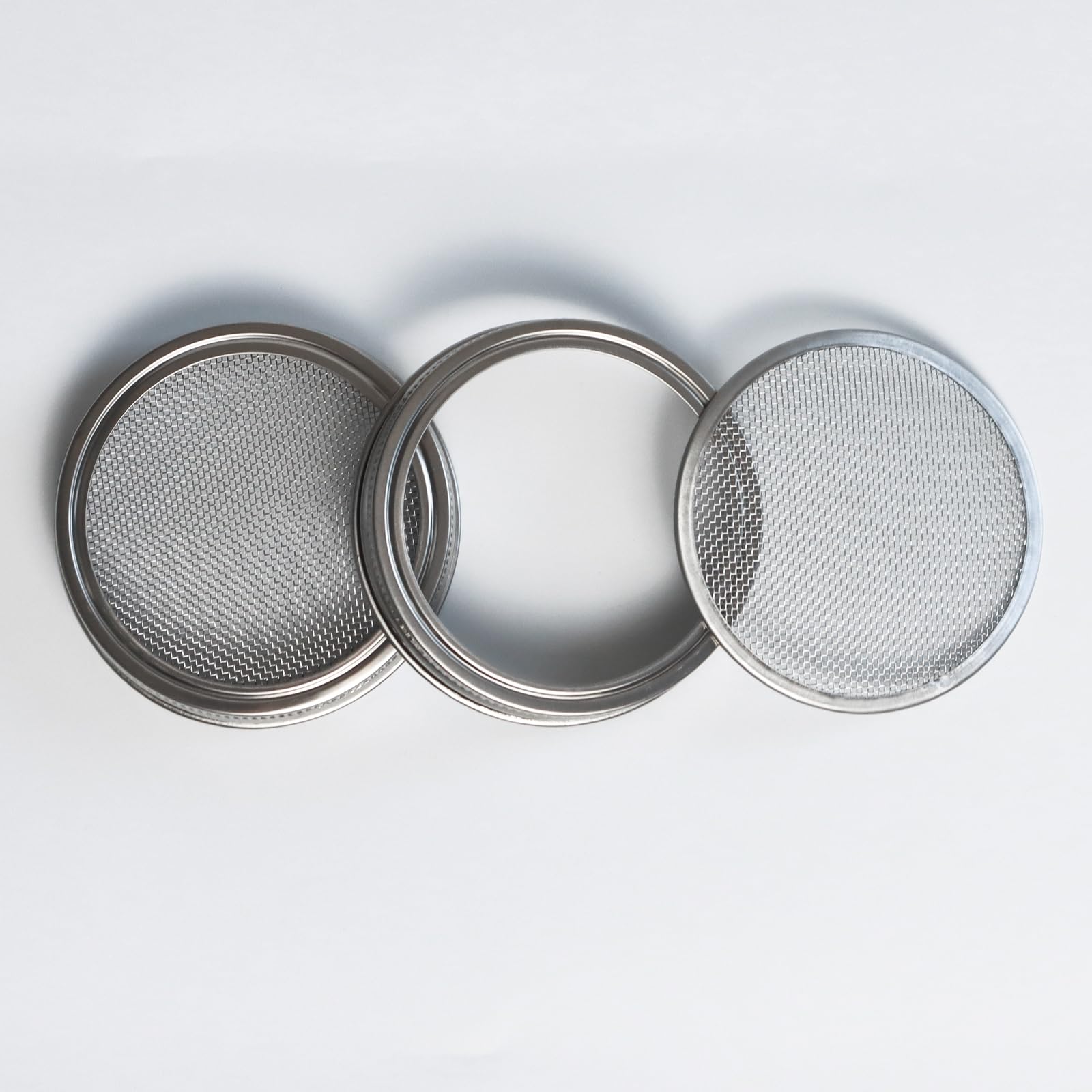 4 Pack Mesh Strainer Jar Stainless Steel Sprouting Jars Mason Wide Mouth Canning Lids for Growing Bean, Seeds and Salad