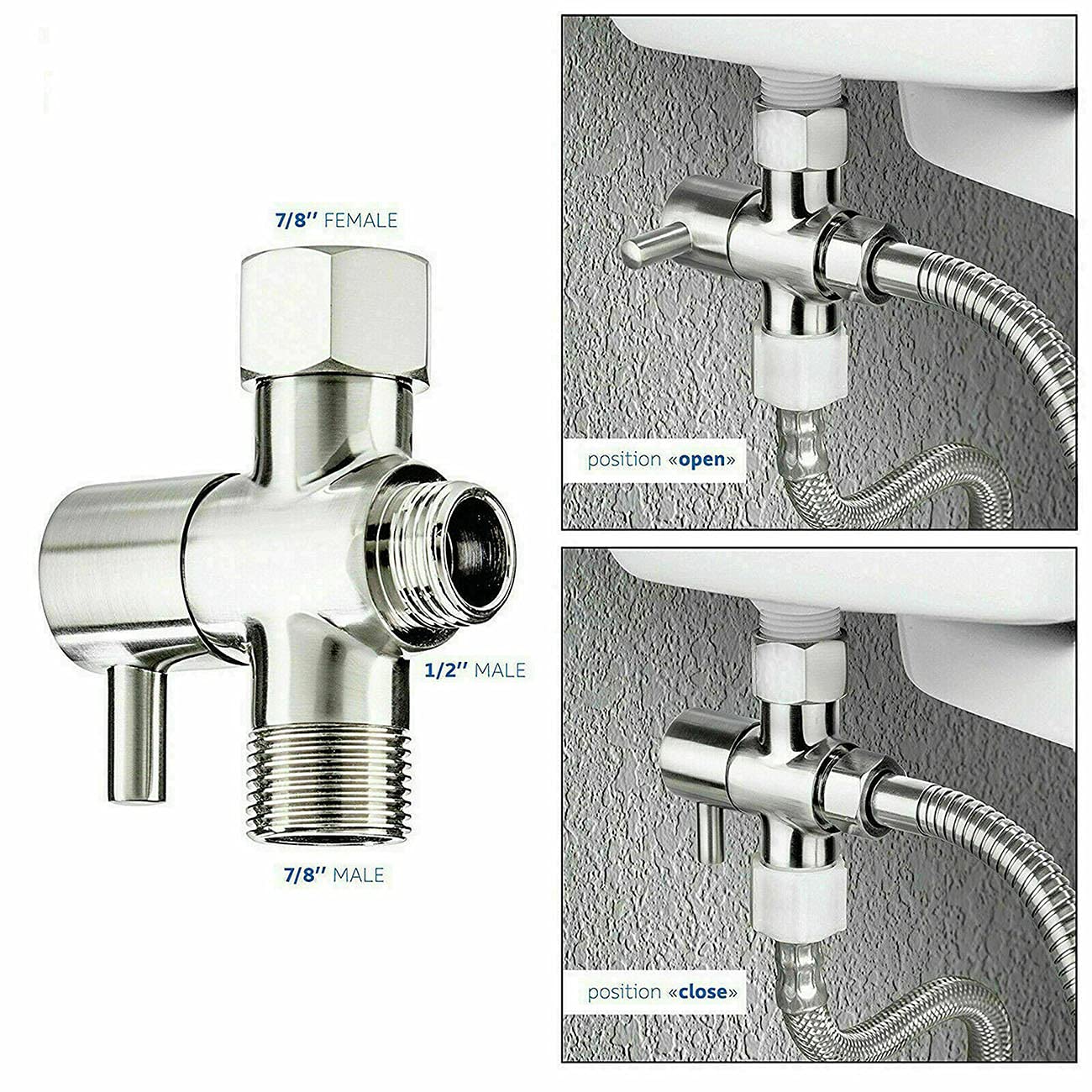 Bidet Sprayer for Toilet, Stainless Steel Bathroom Bidet Toilet Sprayer Baby Cloth Diaper Sprayer for Feminine Hygiene, Car Washing, Cleaning Floor