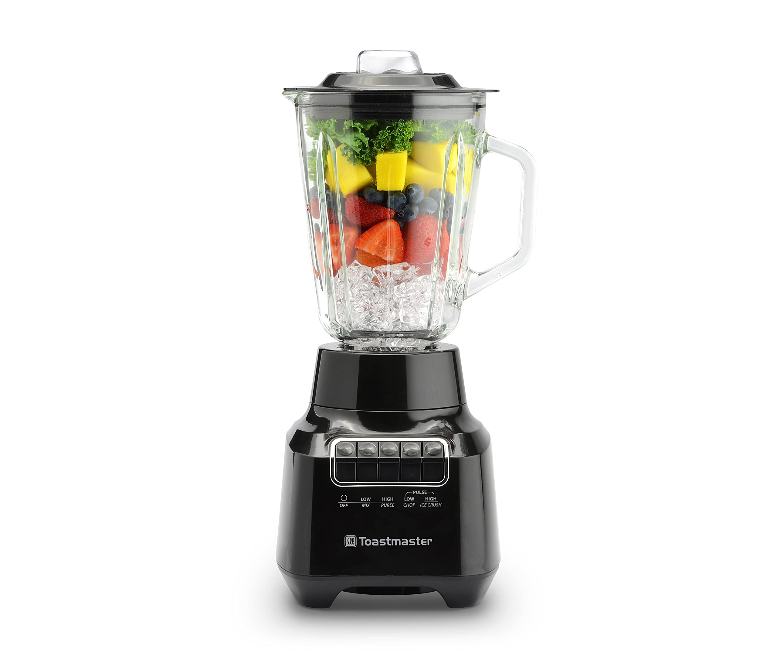 Toastmaster 400 Watt Blender with 48 oz Glass Jar, Black, TM-400BL