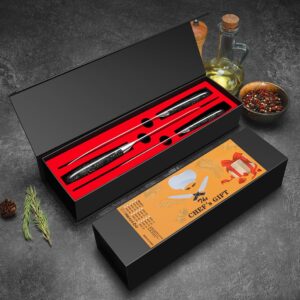 KEENZO Damascus knife set,Professional kitchen knives set 5 pcs,Sharp chef knife set.Hand forged 67-layers high carbon stainless steel knives set for Cooking.Ergonomic Full-Tang handle with gift box