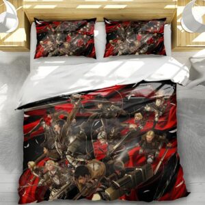 AKARDO Invade on Titan Anime Soft 3D Printed Duvet Cover Bedding Set with Comforter Cover 3 Piece Set Includes 2 Pillowcases and 1 Duvet Cover Machine Washable (12,Queen (90"x90"))