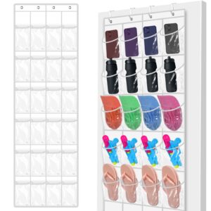 windyun 24 pockets hanging shoe organizer large clear pockets over the door pantry organizer shoe holder for back of door hanging shoe bag for closet water bottle cellphone calculator