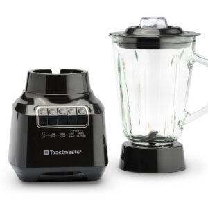 Toastmaster 400 Watt Blender with 48 oz Glass Jar, Black, TM-400BL