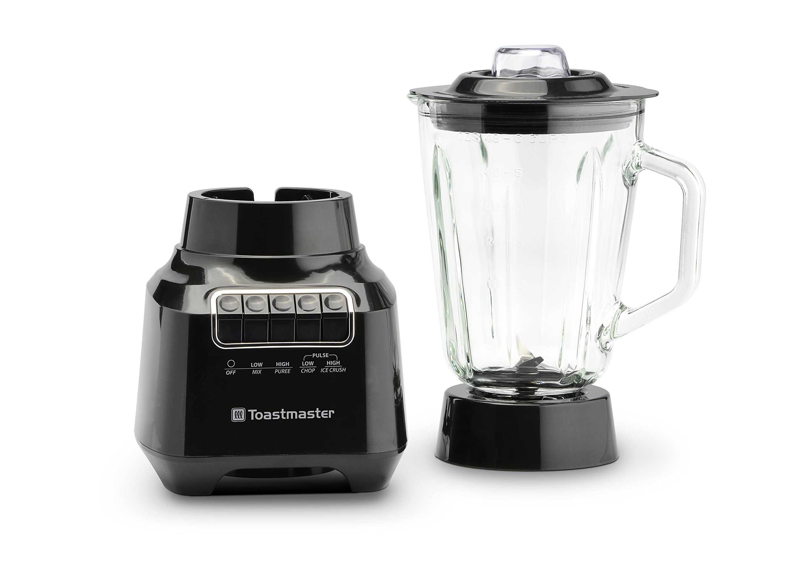 Toastmaster 400 Watt Blender with 48 oz Glass Jar, Black, TM-400BL