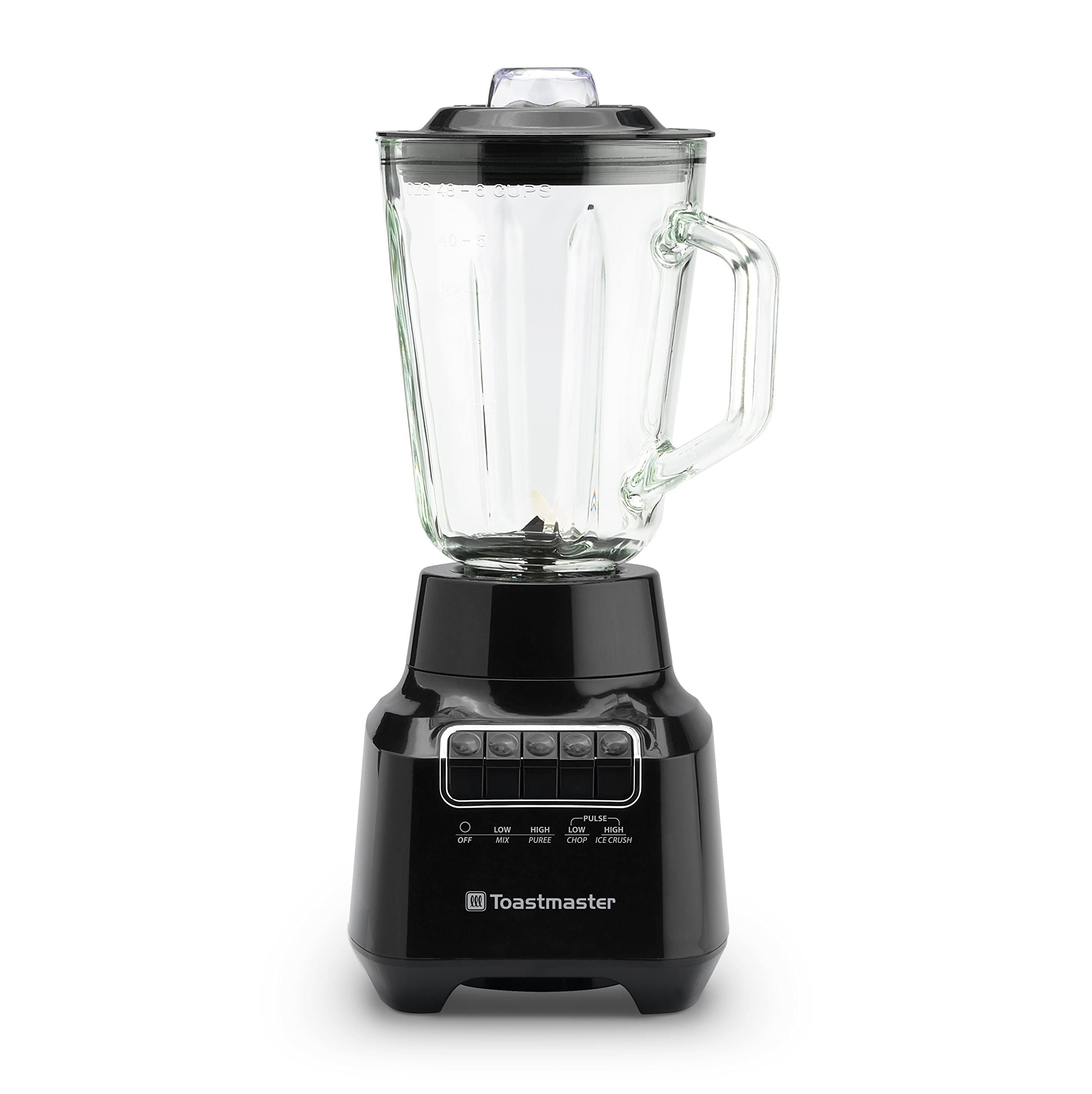 Toastmaster 400 Watt Blender with 48 oz Glass Jar, Black, TM-400BL