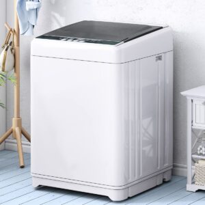 TABU Full-Automatic Washing Machine with Dryer, 1.7 Cu Ft Portable Washer with Drain Pump, 17.6lbs Automatic Washer Machine with 10 Wash Programs, LED Display, 8 Water Levels (White)