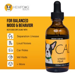 Hemp Dog Health - Calm - Hemp Oil for Dogs - for Dog Nervousness Relief - Balanced Mood & Behavior Dog Hemp Oil - Separation & Everyday Stress Relief - 100% Natural Dog Calming Drops