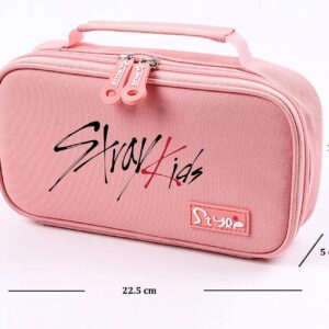 MeiYiYou STRAY K Pencil Case Cosmetic Storage Pouch,STRAY K Merchandise Large Capacity Pen Bag for Fans Gifts(Pink)