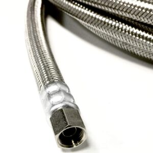 Shark Industrial 10 FT Stainless Steel Braided Ice Maker Hose with 1/4" Comp by 1/4" Comp Connection