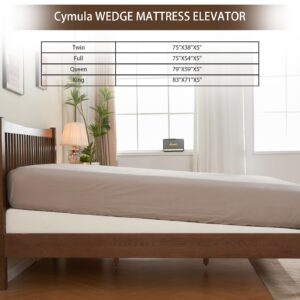 Cymula Mattress Wedge, 5-Inch Inclined Queen, Mattress Wedge for Acid Reflux, GERD, Snoring, Neck & Back Pain, Under Mattress Wedge with Washable Cover & Non-Slip Bottom for Bedroom