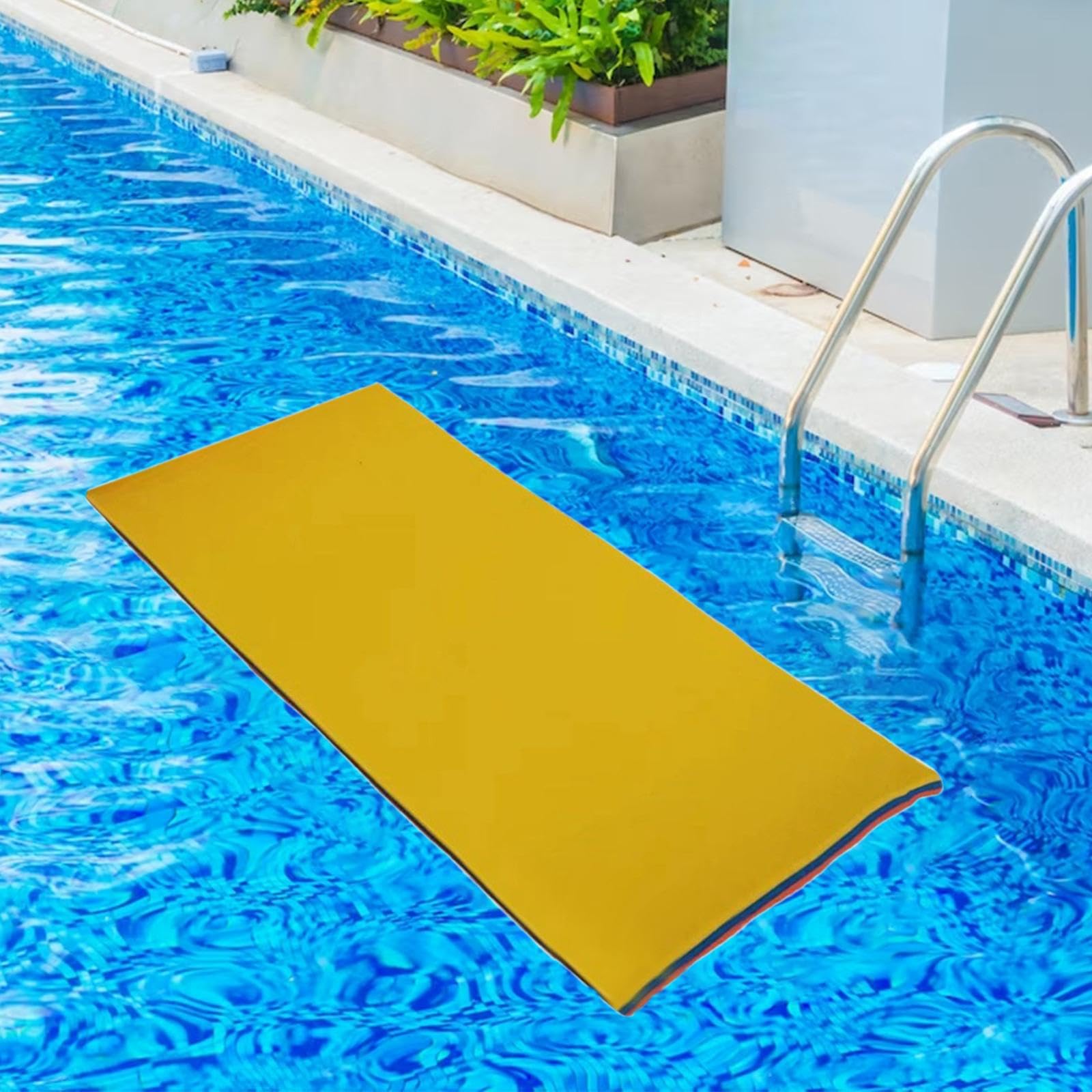 UGPLM Water Floating Mat, Floating Pad, Relaxing XPE Foam Mat, Water Recreation Water Blanket, Floating Water Pad Mattress for Lake Swimming Pool, Yellow Blue Red