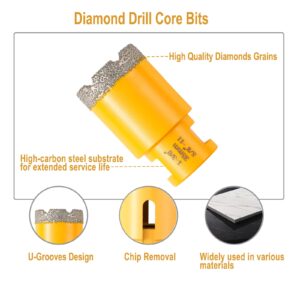 HASFER 13Pcs Diamond Core Drill Bits Set,Vacuum Brazed Hole Saw Kit 5/8"-11 Thread for Marble Ceramic Porcelain Tile Tools Kit