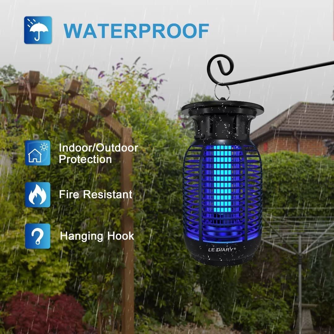 POWIFY Bug Zapper Outdoor, High Powered Mosquito Zapper Fly Zapper, Waterproof Mosquito Killer, Electric Insect Fly Traps for for Gnat, Moth, Flying Insect