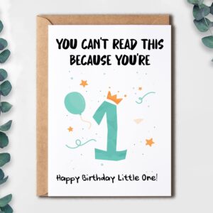 You Can't Read This Because You're - Happy Birthday Card For Kids - First Birthday Gifts - His And Her First Birthday Cards