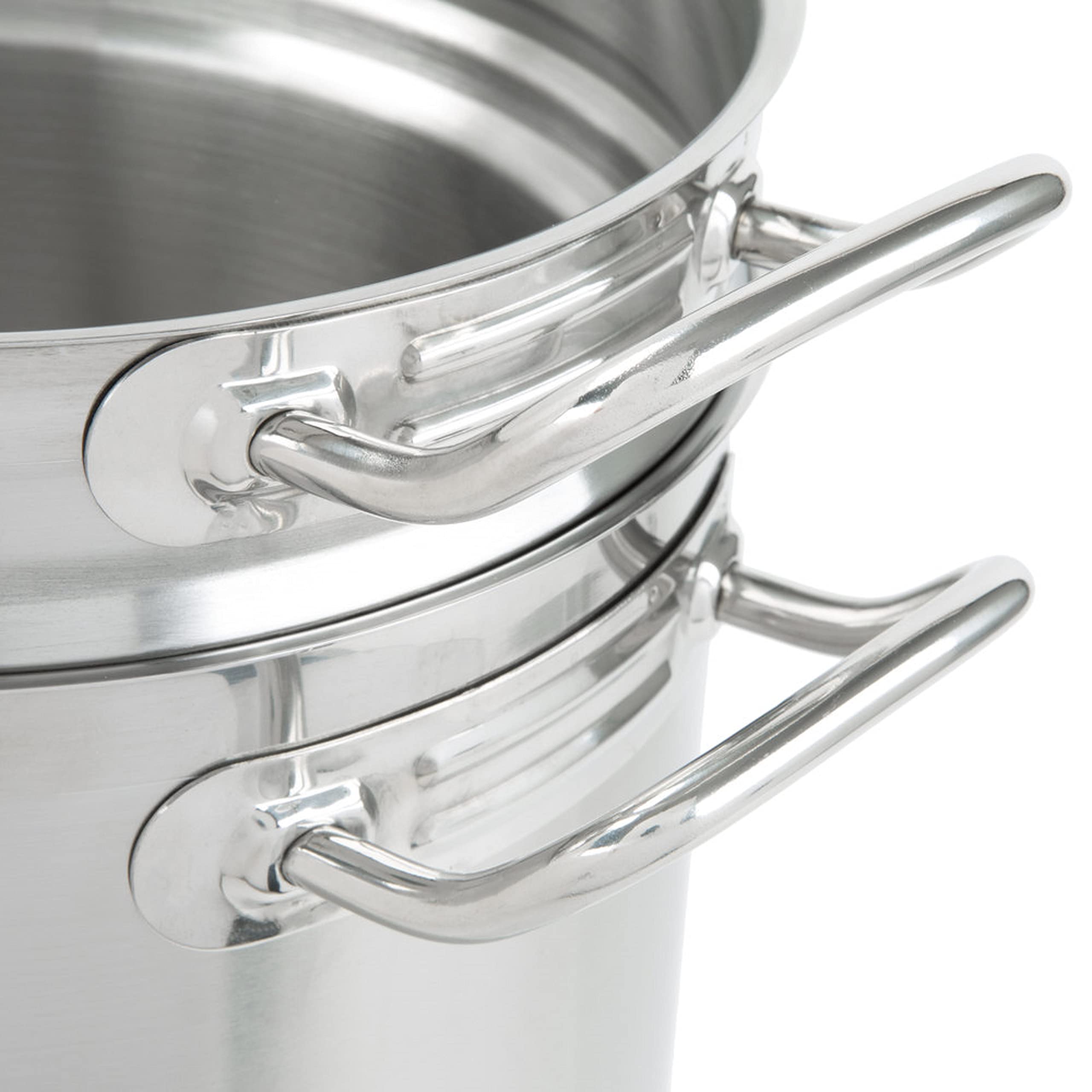 TrueCraftware-16 Quart Stainless Steel Double Boiler 3 Piece Set- Steam Melting Pot Cookware Stainless Steel Double Boiler Pot for Melting Chocolate Candy Butter and Cheese Dishwasher & Oven Safe