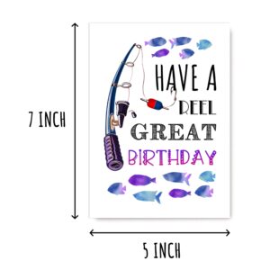 EruditeGifts Have A Reel Great Birthday Card - Fishing Themed Birthday Card Greetings Card - Fishing Card - Funny Birthday Card