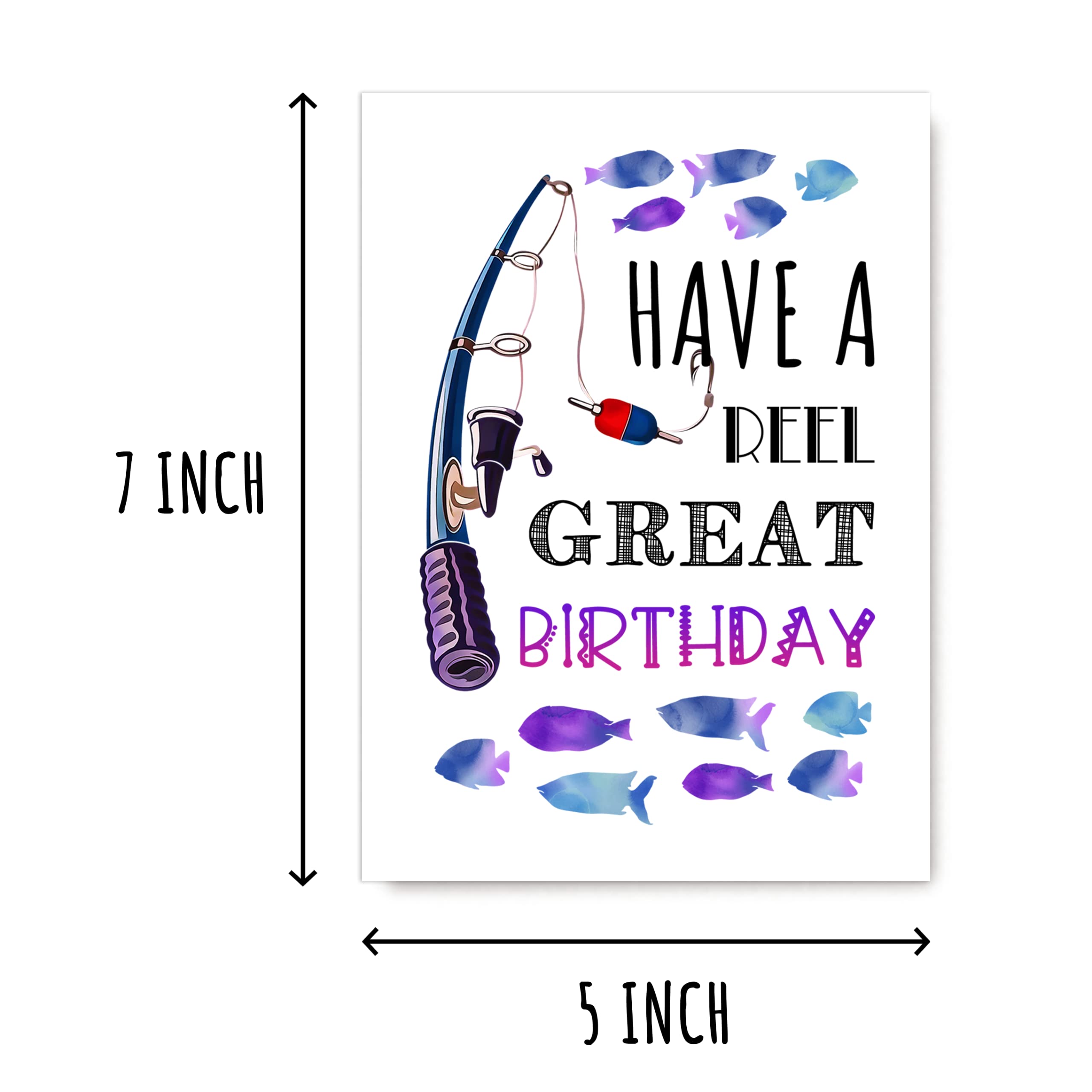 EruditeGifts Have A Reel Great Birthday Card - Fishing Themed Birthday Card Greetings Card - Fishing Card - Funny Birthday Card