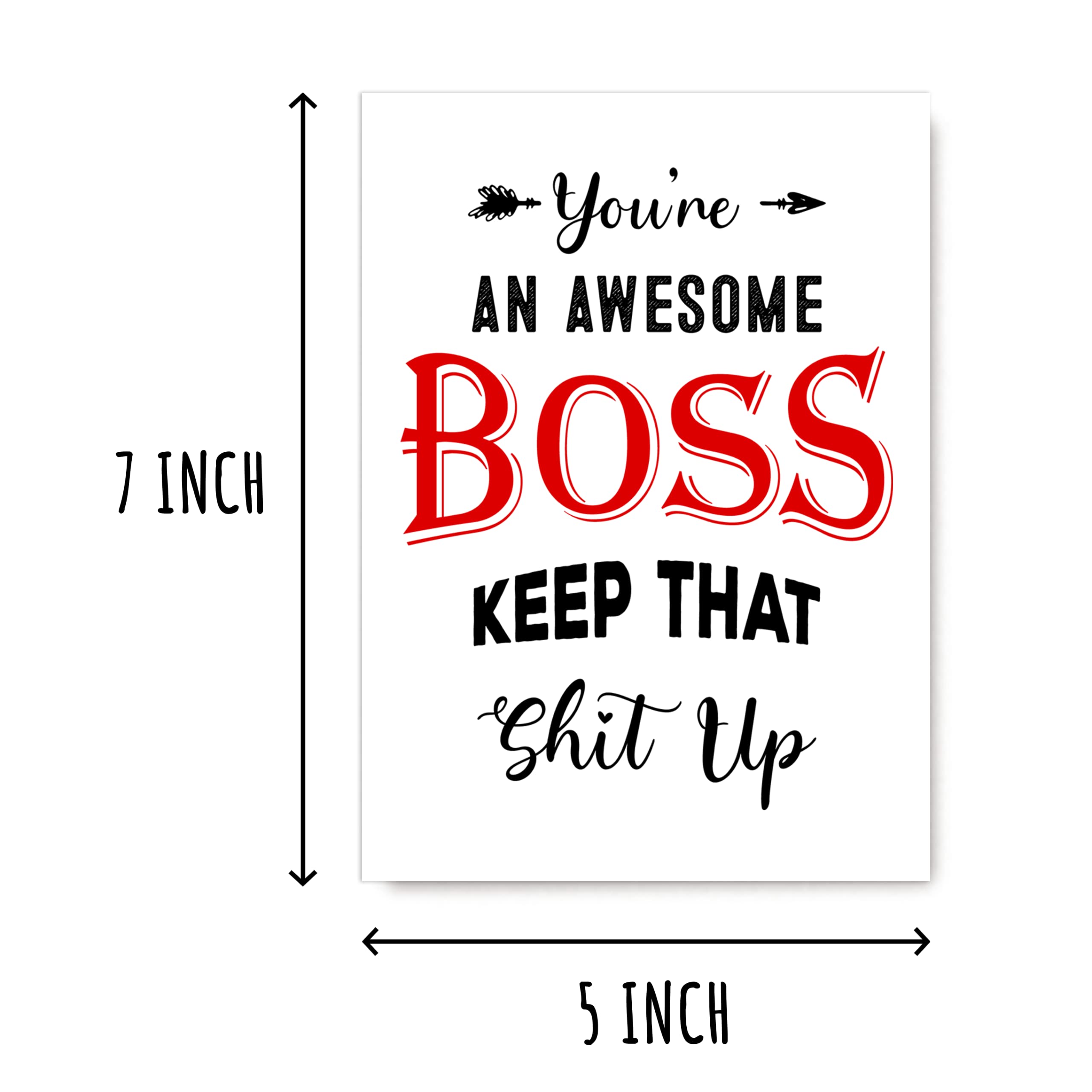 EruditeGifts You're An Awesome Boss Keep That Shit Up - Cheeky Boss' Day Card - Birthday Day Card For Boss - Mature Greeting Card For Manager