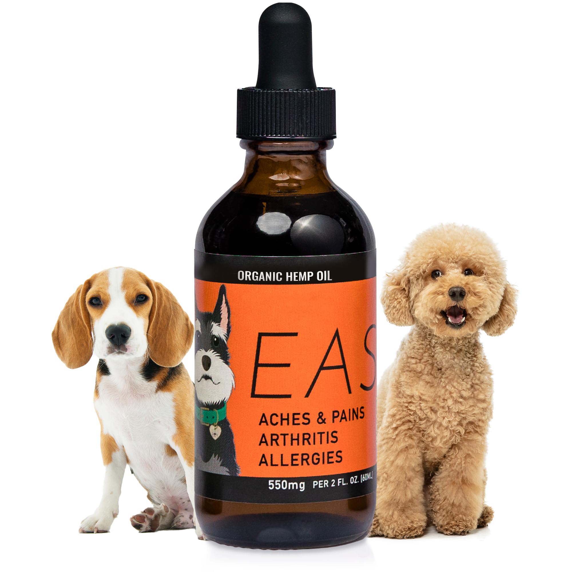 Hemp Dog Health - Ease - Hemp Oil for Dogs - for Dog Arthritis, Allergies, Aches, Pains, Joint Wellness - Dog Arthritis Pain Relief & Anti Inflammatory for Dogs - 100% Natural Hemp Dog Drops