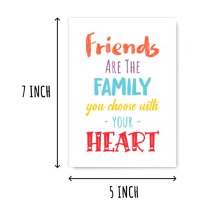 Friends Are Family You Choose With Your Heart Card - Friendship Card For Special Person - Birthday Card - Best Friend Gift - Gifts For Friends